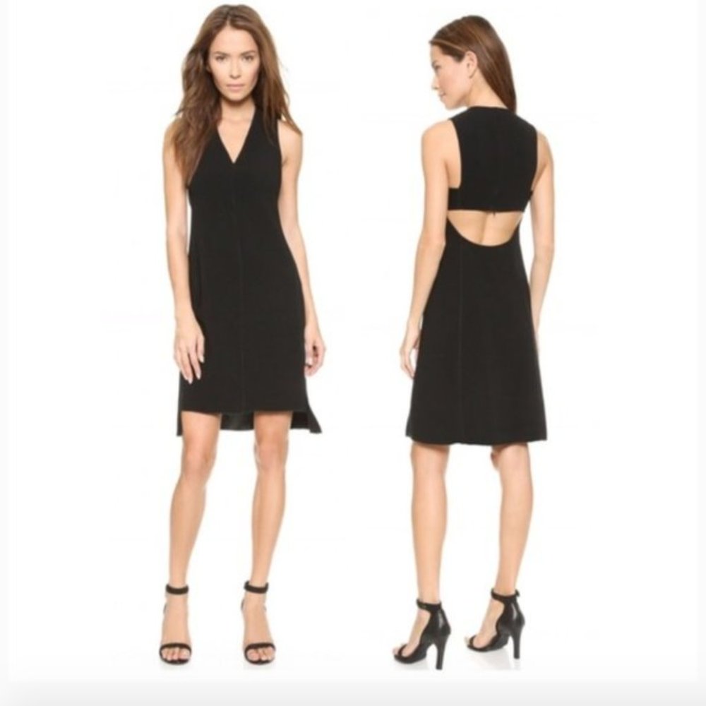 rag & bone Cut Out High Low Fernanda Dress Black